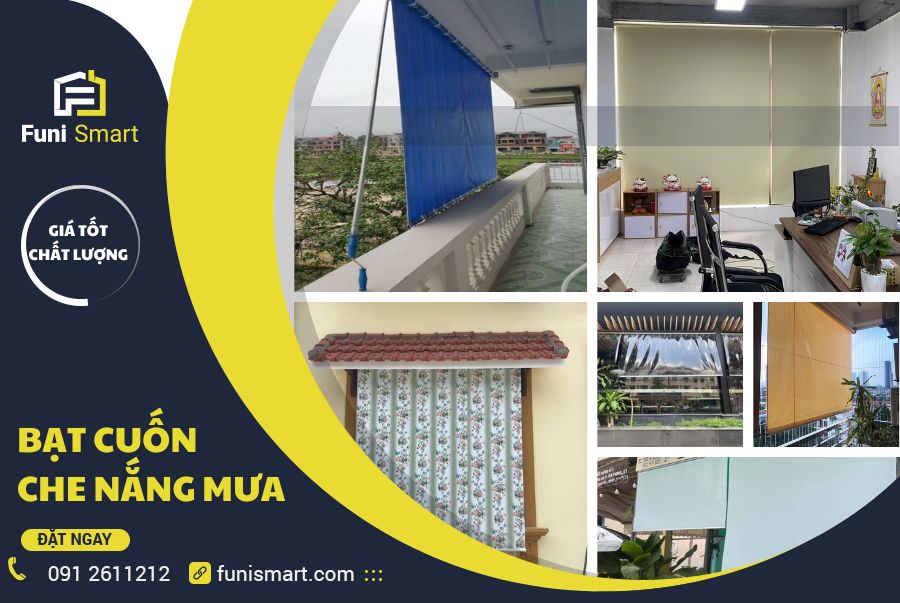 Bạt cuốn che nắng mưa Funismart