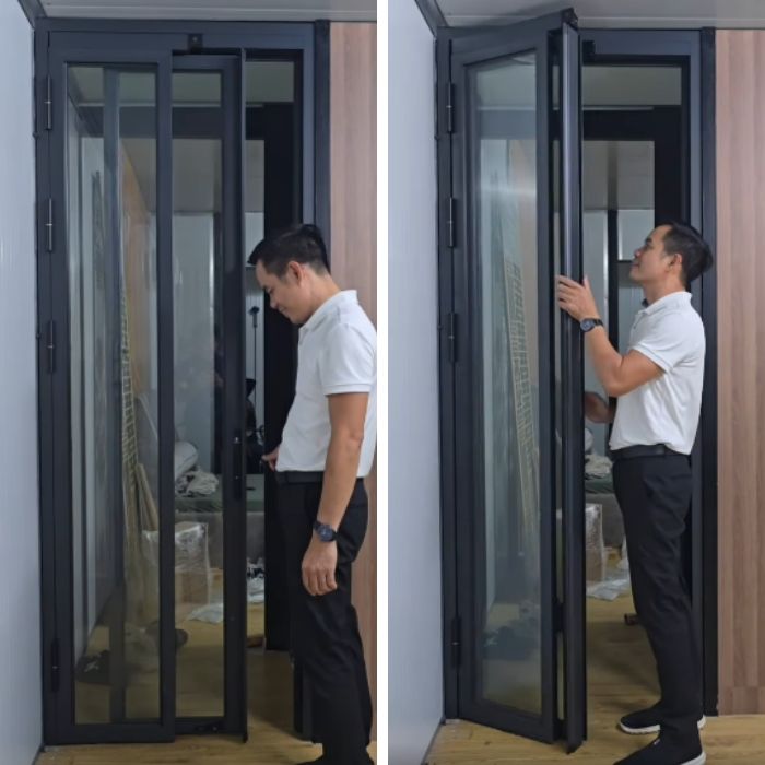 Cửa Slim 2 cánh trượt mini