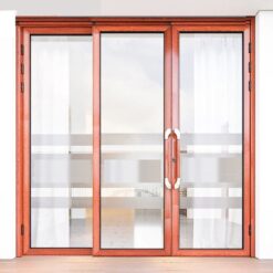 Cửa trượt quay 3 cánh màu vân gỗ