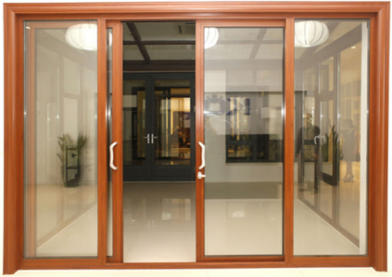 Cửa trượt quay màu vân gỗ sang trọng cho văn phòng công ty