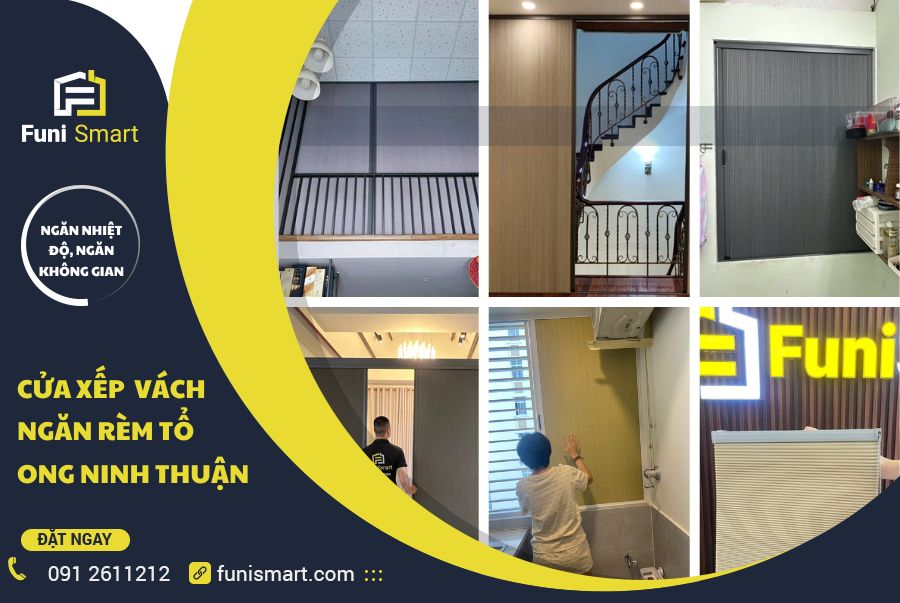Cửa xếp vách ngăn rèm tổ ong Ninh Thuận