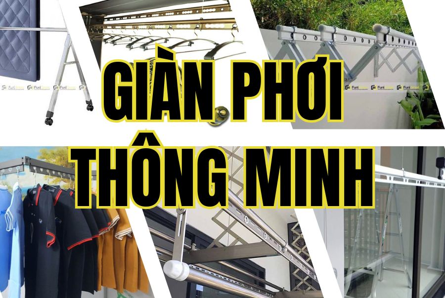 Giàn phơi thông minh tỉnh Tiền Giang Cây phơi đồ thông minh từ Funismart
