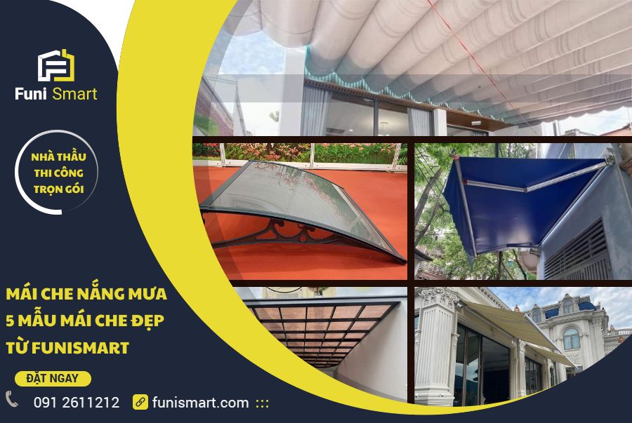 Mái che nắng mưa | 5 mẫu mái che đẹp