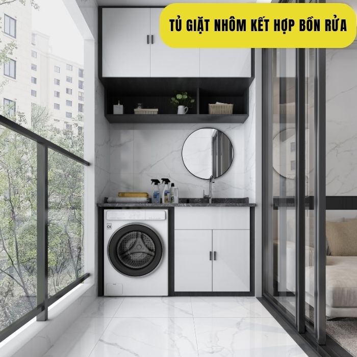 Tủ giặt nhôm kết hợp bồn rửa