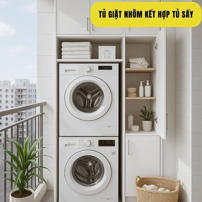 Tủ giặt nhôm kết hợp tủ sấy phù hợp cho không gian nhỏ