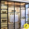 Tủ quần áo nhôm tổ ong kết hợp với vật liệu kính
