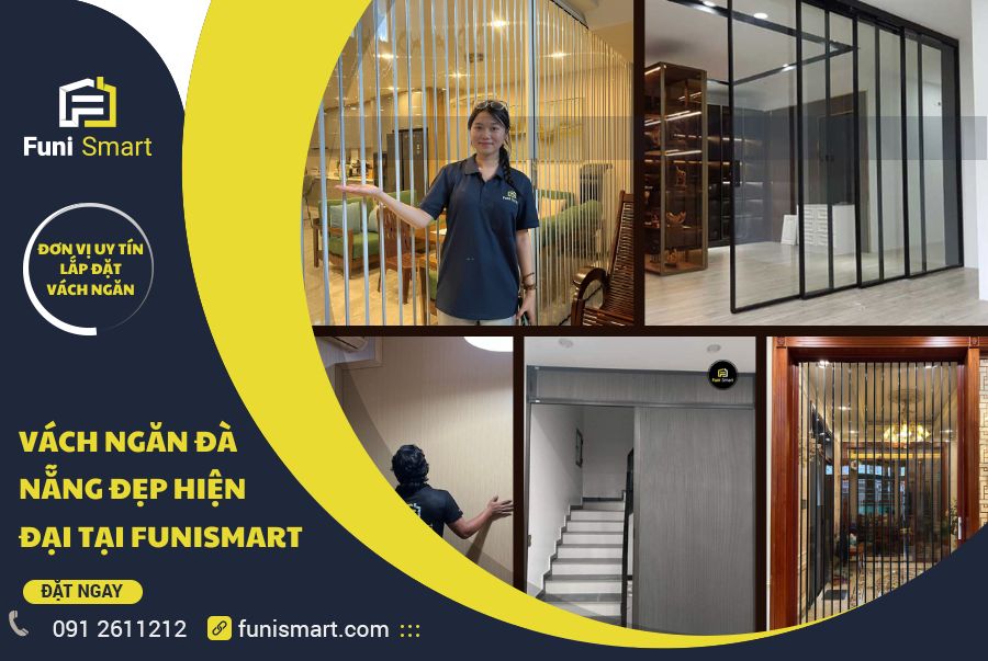 Vách ngăn Đà Nẵng đẹp hiện đại tại Funismart