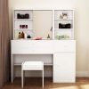 Bàn trang điểm trắng hiện đại MDF sơn có gương