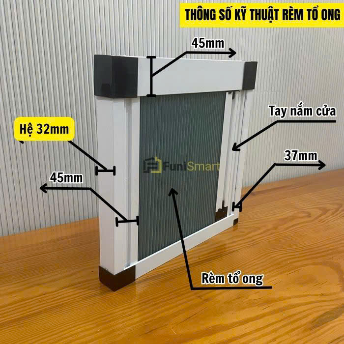 Cấu tạo chi tiết vách ngăn rèm tổ ong hệ 32 chắc bền rèm dày