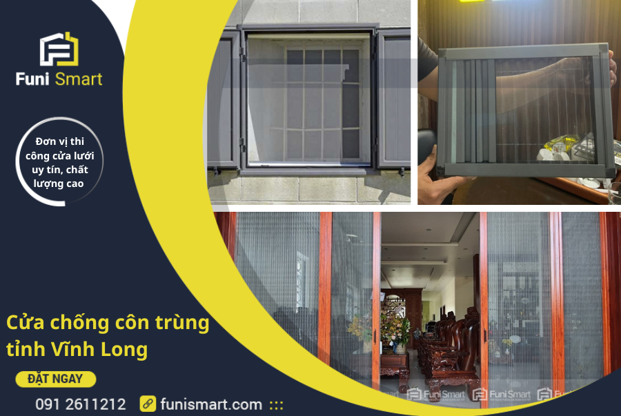 Cửa chống côn trùng tỉnh Vĩnh Long | Giải pháp ngăn muỗi đến từ FuniSmart