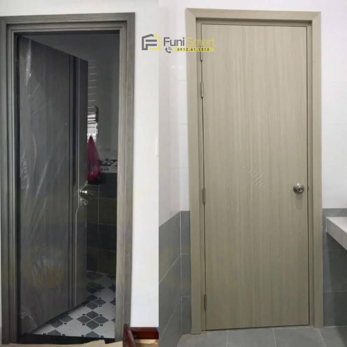 Cửa nhựa vân gỗ cho nhà vệ sinh giá rẻ