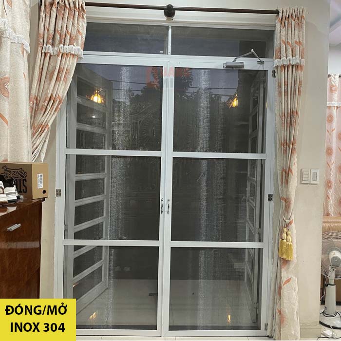 Cửa lưới chống muỗi thành phố Thủ Đức dạng đóng mở inox 304