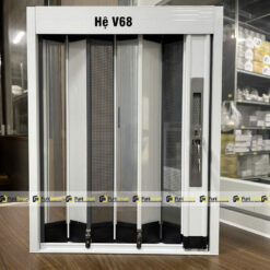 Cửa xếp lá nhôm hệ V68 cao cấp dày dặn