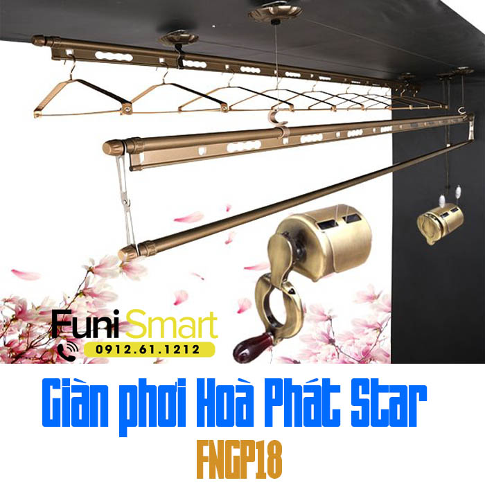 Giàn phơi Hoà Phát Star FNGP18 Rêu Cỏ H-001
