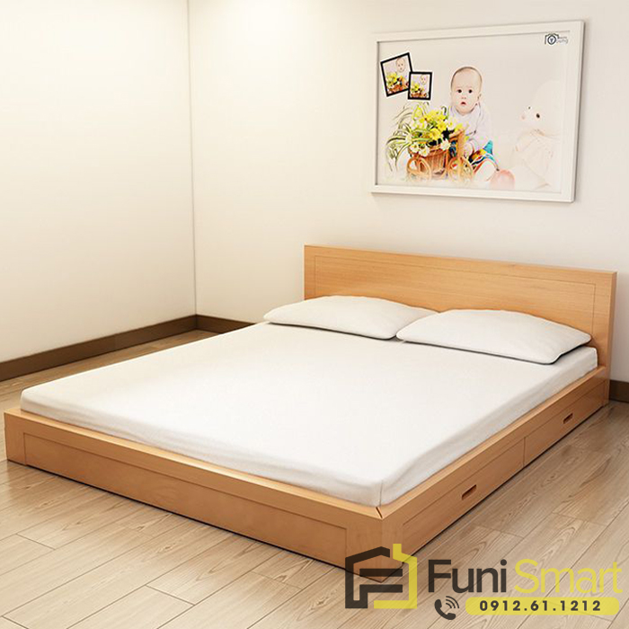 Giường ngủ gỗ mdf giá rẻ Funismart FNGN03