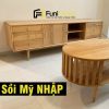 Kệ tivi gỗ sồi Mỹ cao cấp giá tốt chỉ có tại funismart