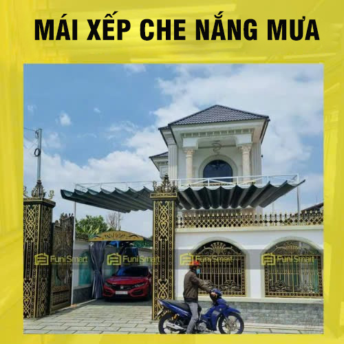 Sản phẩm mái xếp funismart che nắng mưa