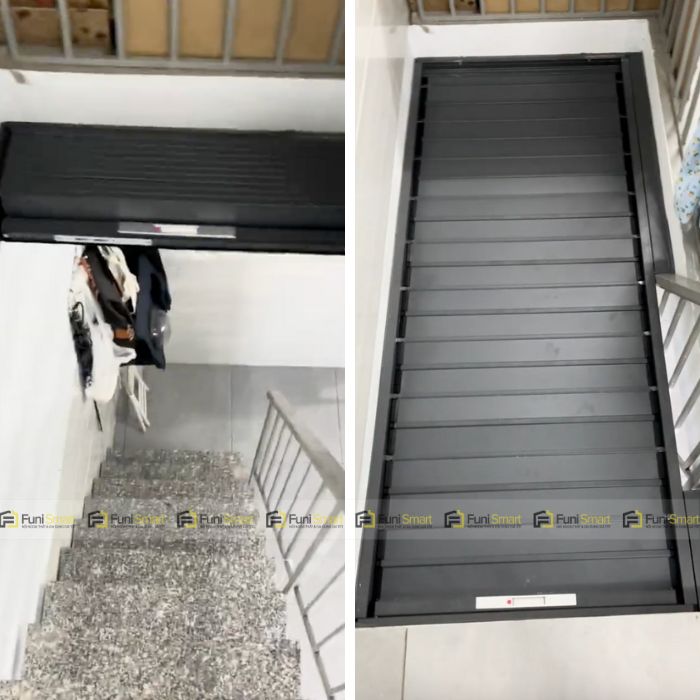 Nắp đậy cầu thang xếp lá nhôm | Ứng dụng cần thiết cho nhà có lầu