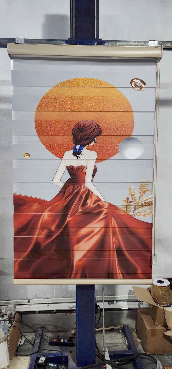 Rèm cầu vồng in tranh thẩm mỹ