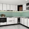 Tủ bếp inox cánh kính