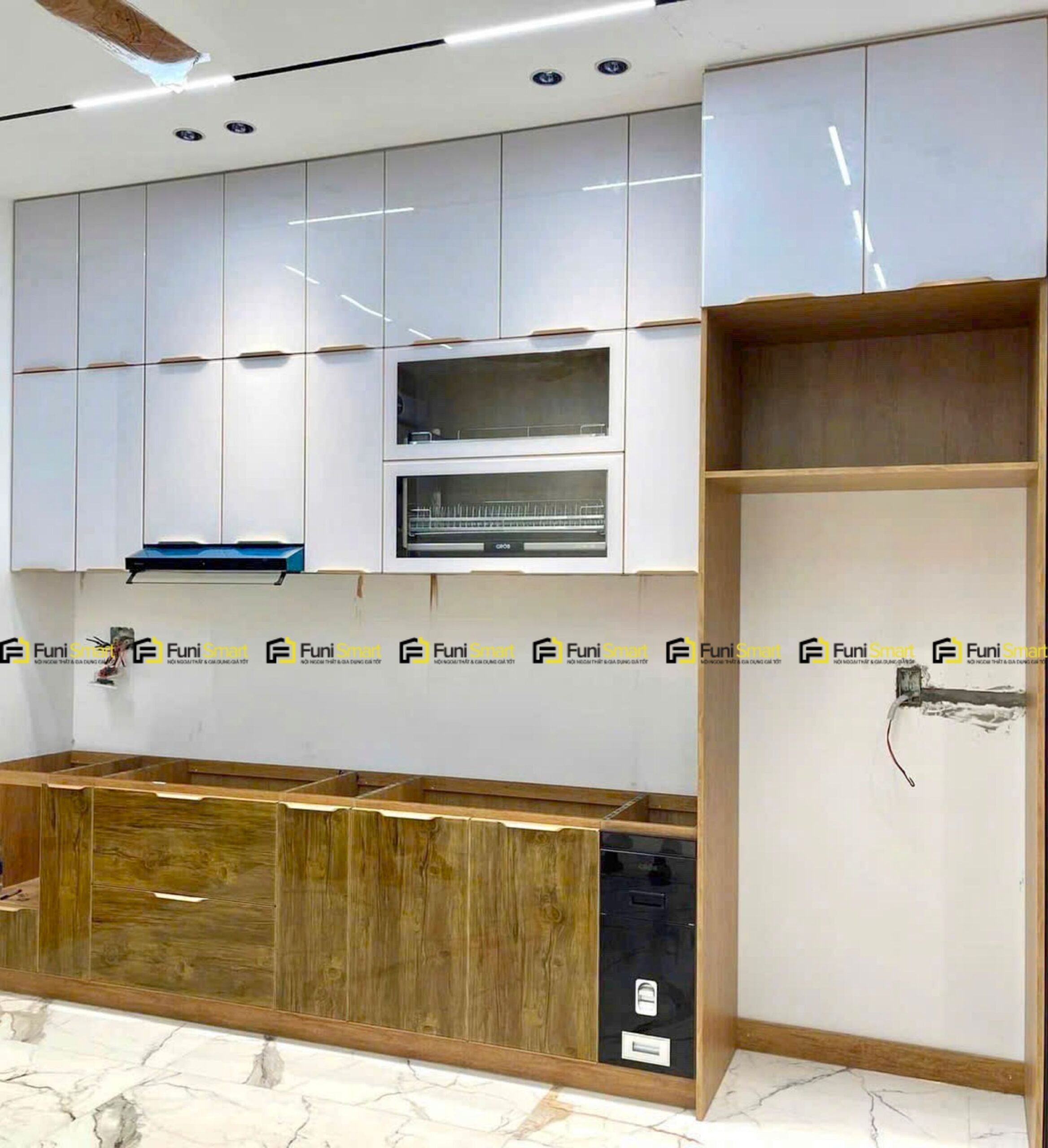 Tủ bếp nhôm tấm funismart