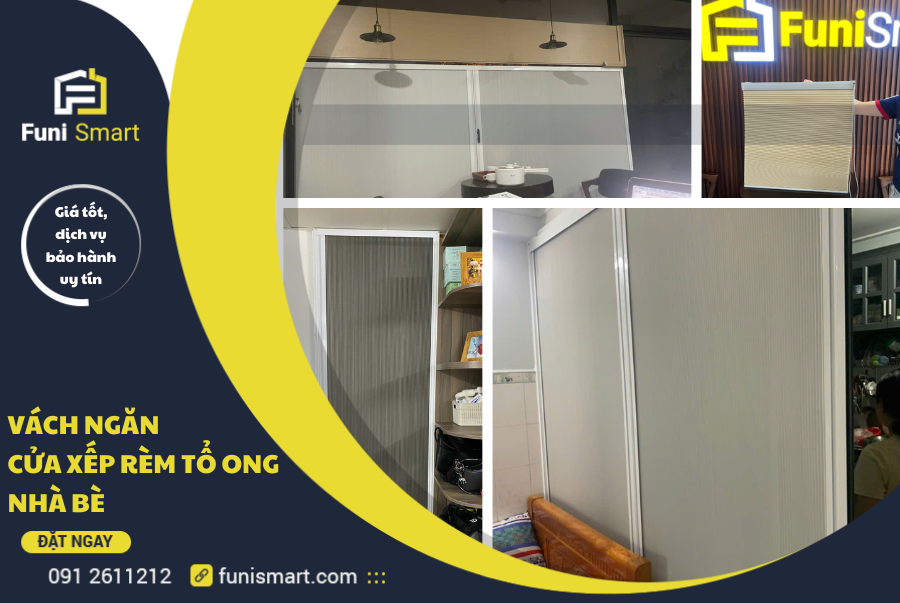 Vách ngăn cửa xếp rèm tổ ong Nhà Bè | Dịch vụ lắp đặt chuyên nghiệp