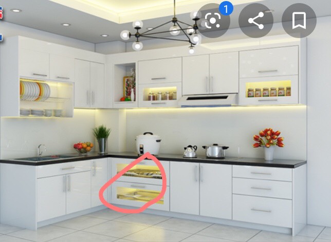 Ví dụ ủ bếp mdf phủ melamine giá rẻ